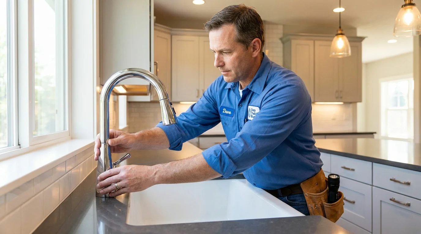 Kitchen faucet installation by Johns Plumbing LLC in Thorp